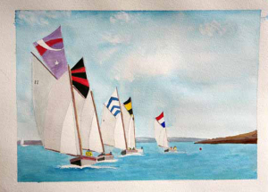Falmouth-Working-Boats-Racing-Boat-Watercolor-Painting