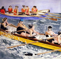 Gig-Race-Boat-Watercolor-Painting