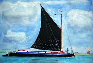 Norfolk-Wherry-Boat-Watercolor-Painting