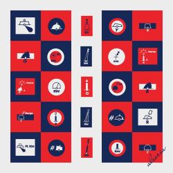 90x90_navy blue-red-pale silver_60's_squares